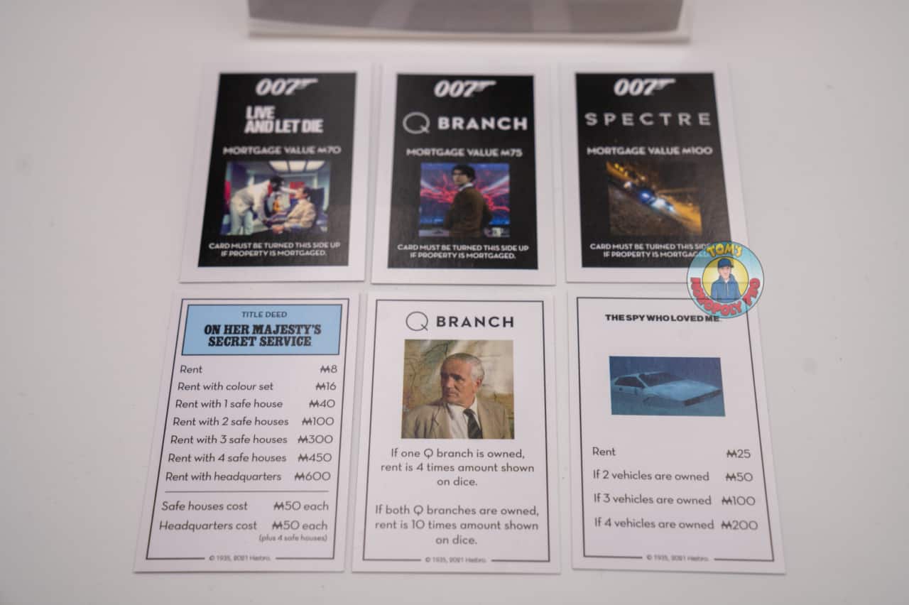 Monopoly James Bond - Title Deed and Utilities Cards